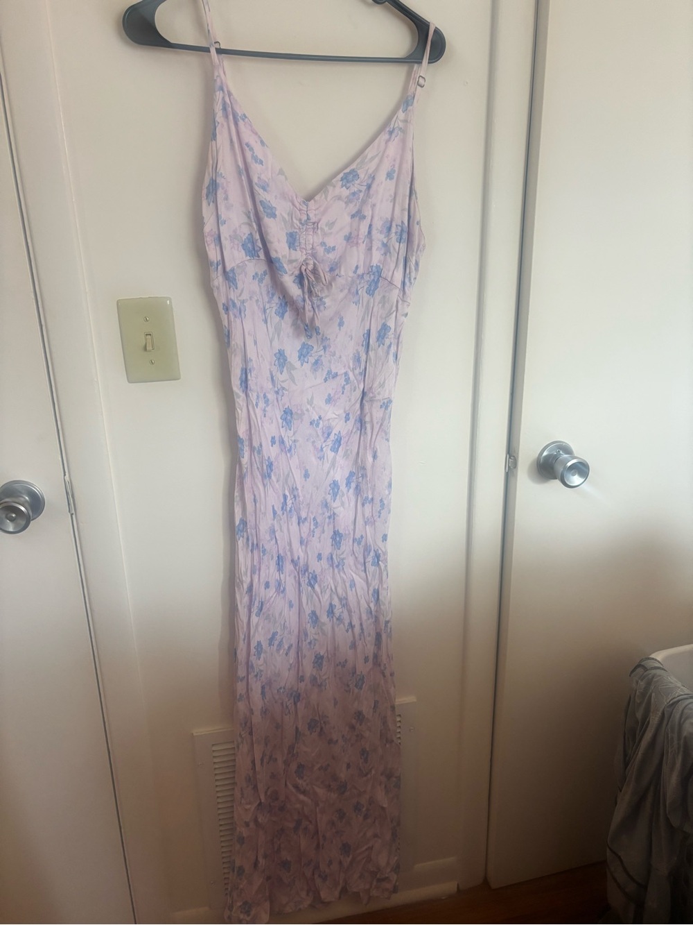 wild fable Lilac Slip Dress with Blue Floral Print